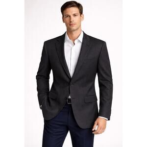 Men’s Charcoal Pinstripe Blazer Sport Coat Size 41R Tailored Fit